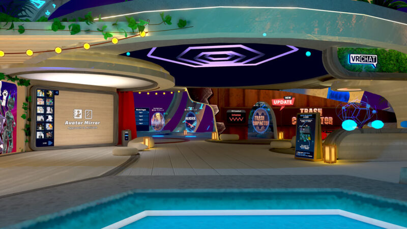 VRChatのロビー(Home)画面の風景